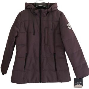Arctic Expedition Womans Coat Hybradown Plum Quilted Puffer Small